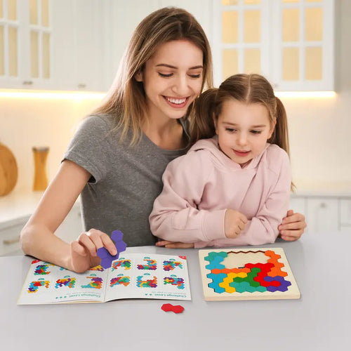 Coogam Wooden Tangram Puzzle Jigsaw Brain Teasers Educational Toys Gift for Kids