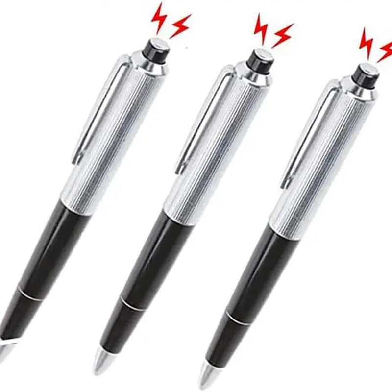 3Pcs Shocking Adult Prank Prop Joke to Friends Electric Shock Pen Shape Trick Gag Gadget Funny for Fool'S Day Halloween