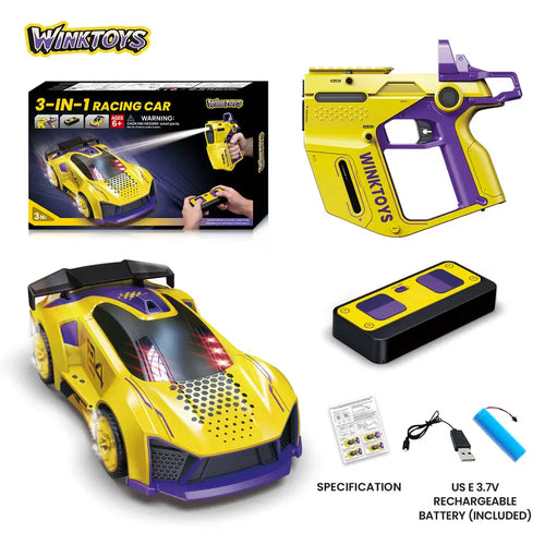 2-Player Interactive Racing Game Car, Winktoy RC Car Toy with LED Lights, Fun Challenge Game,Racing Car Toy with LED Lights, 2 Controllers, Fun Game,Boys and Girls, Gift Idea, Party Toy, Family Fun