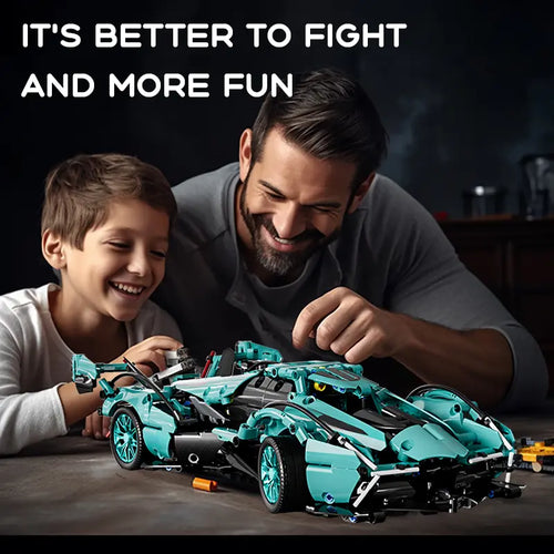 Premium 1:14 Black Gold V12 Sports Car Building Set - Static Racing Car Model Kit, MOC Assembly Bricks, STEM Educational Toy Gift for Adults Teens Boys