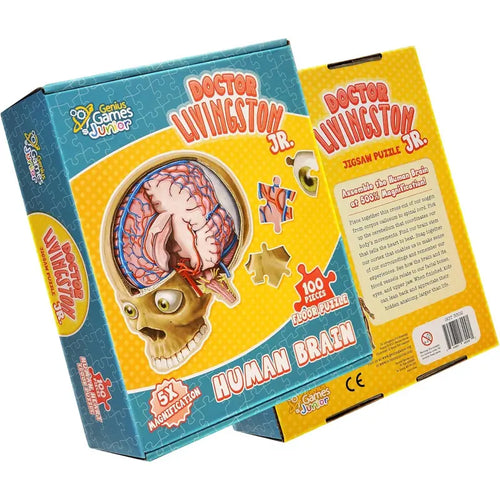 Human Brain Floor Kids Puzzle - Dr. Livingston'S Unique Shaped 100 Piece Science Puzzles for Kids