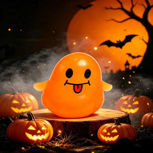 Halloween Ghost Shape Stress Relief Squishies - Soft Stretchy Squeeze, Maltose-Handfeel Moldable Fidget Toy, Compact Anxiety Calming Decompression Gift for Students, Festive Party Bag Supply