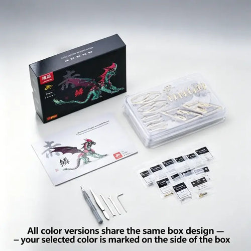 LONGPIN Stainless Steel 3D Dragon Assembly Puzzle - Building Blocks for Ages 12 and Up, Perfect Gift for Thanksgiving, Father's Day, Valentine's Day, Birthdays, Collectibles, and Christmas