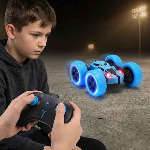 RC Stunt Car 360° Flip, LED Light Wheels, Rechargeable Remote Control Car for Kids, Double-Sided Driving Rc Controlled Rc Cars