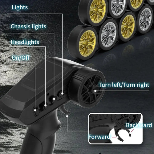 Remote Control Drift Car 2.4Ghz 4WD Vehicle Rc Cars Remote Controlled Car with LED Lights Drifting Tire Racing Sport Toy for Adults Boys Girls Kids Gifts Rc Drift Car