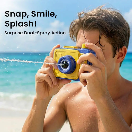 Camera-Look Kids' Plastic Water Squirt Gun, Pocket-Sized 2-Way Spray Toy, Built for Kids and Family Fun, Ideal for Backyard Water Fights, Beach Days