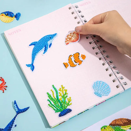 20Pcs Marine Life Diamond Painting Sticker Kits - Easy-To-Use Synthetic Gemstone Tools Included, Vibrant Animal DIY Mosaic Handcraft Set for Beginners, Ideal for Home Crafting, Christmas Handmade Gifts (Toys & Hobbies Needlework)