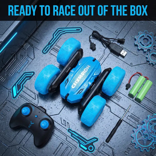 RC Stunt Car 360° Flip, LED Light Wheels, Rechargeable Remote Control Car for Kids, Double-Sided Driving Rc Controlled Rc Cars