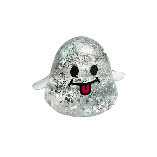 Halloween Ghost Shape Stress Relief Squishies - Soft Stretchy Squeeze, Maltose-Handfeel Moldable Fidget Toy, Compact Anxiety Calming Decompression Gift for Students, Festive Party Bag Supply