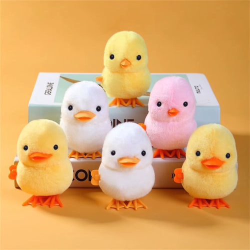 1PCS Yellow Jumping Chicken Plush Toys Moveable Chain Winding Soft Dolls Simulation Anime Plushie Children'S Birthday Gift