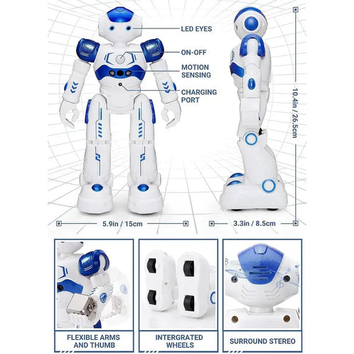 Kingsdragon RC Robot Toys for Kids, Gesture & Sensing Programmable Remote Control Smart Robot for Age 3 4 5 6 7 8 Year Old Boys Girls Birthday Gift Present
