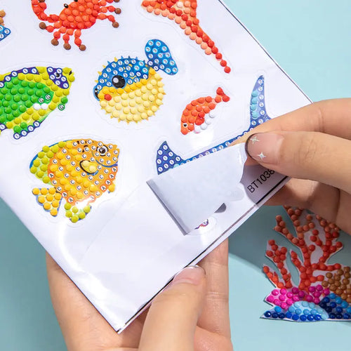 20Pcs Marine Life Diamond Painting Sticker Kits - Easy-To-Use Synthetic Gemstone Tools Included, Vibrant Animal DIY Mosaic Handcraft Set for Beginners, Ideal for Home Crafting, Christmas Handmade Gifts (Toys & Hobbies Needlework)