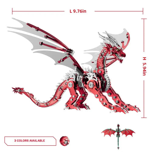 LONGPIN Stainless Steel 3D Dragon Assembly Puzzle - Building Blocks for Ages 12 and Up, Perfect Gift for Thanksgiving, Father's Day, Valentine's Day, Birthdays, Collectibles, and Christmas