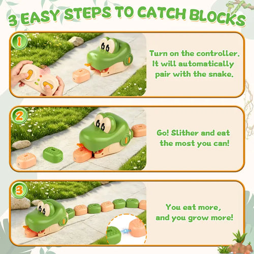2 Players Slither Snake Remote Control Toy, Eating Snake RC Car Toy, Realistic Crawling Snake Game Race Car for Kid, Gift for Kids 4, 5, 6, 7, 8, 9 Years Old