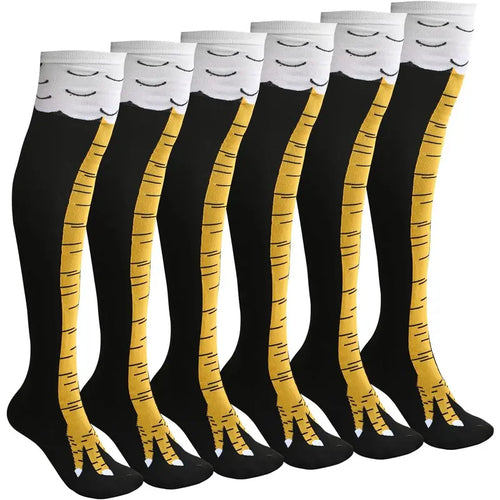 Adults' Animal-Style Cotton Funny Chicken Leg Socks - Comfortable, Colorful Novelty Sports Socks for Halloween, Christmas, Party, White Elephant Gifts