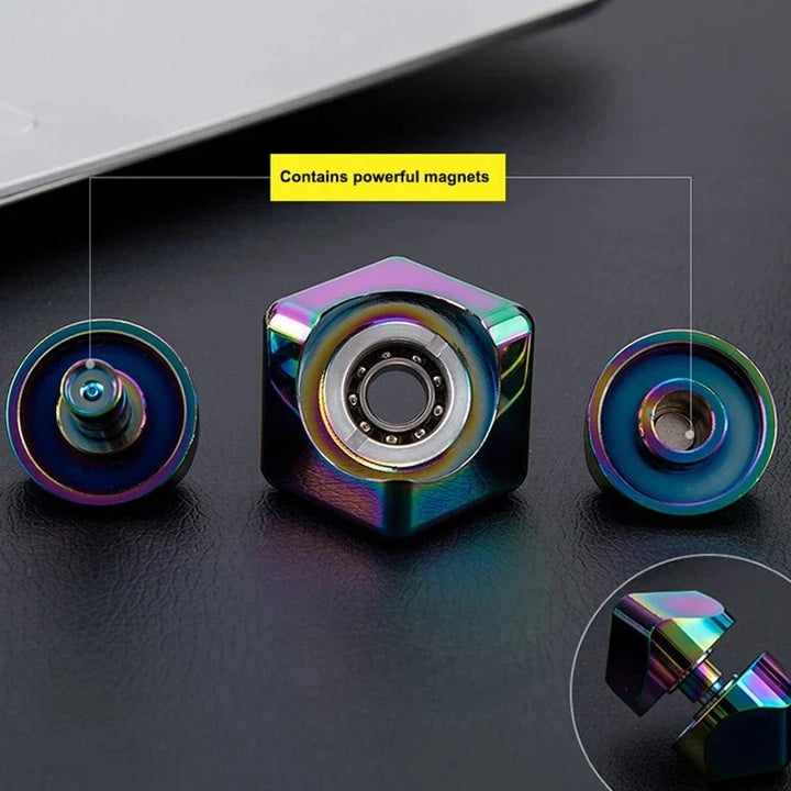 Alloy Cube Spinner Stress Relief Toy – Portable Desk Focus Gadget