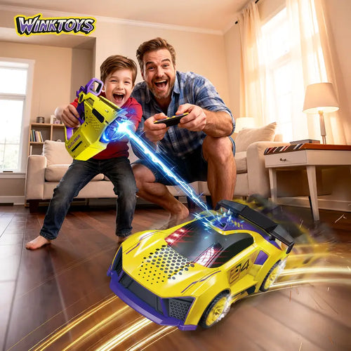 2-Player Interactive Racing Game Car, Winktoy RC Car Toy with LED Lights, Fun Challenge Game,Racing Car Toy with LED Lights, 2 Controllers, Fun Game,Boys and Girls, Gift Idea, Party Toy, Family Fun