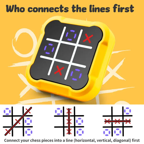 3-In-1 Electronic Tic Tac Toe Game – Portable Puzzle Toy with Light & Sound, Educational Memory Game for Kids Ages 3+, Travel-Friendly Infinite Tic-Tac-Toe Fun!