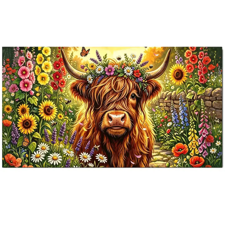 Large Size(31.5X15.7Inch) 5D Diamond Painting Kits for Beginner,Highland Cow Diamond Art Kits for Adults, DIY Gem Painting,Animal Diamond Mosaic Kit,Craft Kits,Diamond Dots for Home Wall Decor