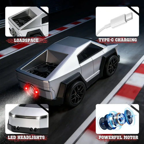 Scratch-Resistant Follow-Me Pickup Remote-Controlled Car/Remote-Controlled Truck Pickup | Kids' Remote-Controlled Cars | Rechargeable Alloy Racing Truck Toy
