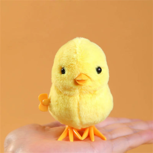 1PCS Yellow Jumping Chicken Plush Toys Moveable Chain Winding Soft Dolls Simulation Anime Plushie Children'S Birthday Gift