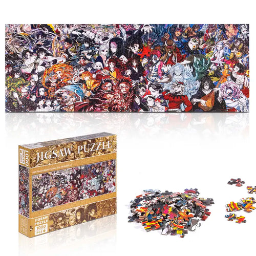 Anime Demon Slayer Puzzles 1000 Pcs Jiasw Puzzles for Fans Size 11.7Inch*35.4Inch Jigsaw Puzzles Art Puzzles Gift