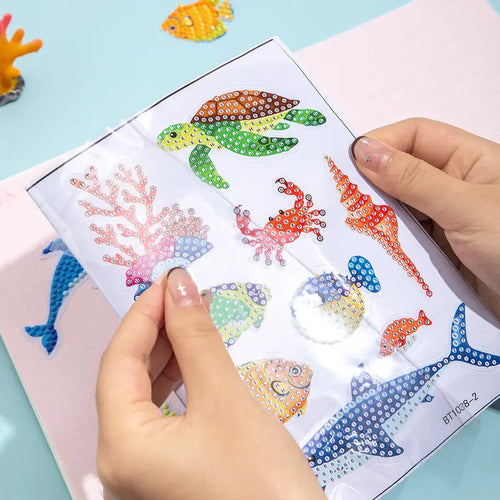 20Pcs Marine Life Diamond Painting Sticker Kits - Easy-To-Use Synthetic Gemstone Tools Included, Vibrant Animal DIY Mosaic Handcraft Set for Beginners, Ideal for Home Crafting, Christmas Handmade Gifts (Toys & Hobbies Needlework)