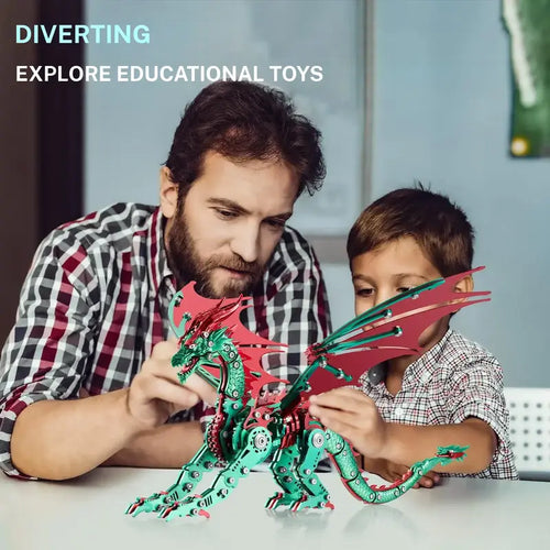 LONGPIN Stainless Steel 3D Dragon Assembly Puzzle - Building Blocks for Ages 12 and Up, Perfect Gift for Thanksgiving, Father's Day, Valentine's Day, Birthdays, Collectibles, and Christmas