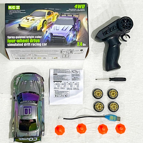 Remote Control Drift Car 2.4Ghz 4WD Vehicle Rc Cars Remote Controlled Car with LED Lights Drifting Tire Racing Sport Toy for Adults Boys Girls Kids Gifts Rc Drift Car
