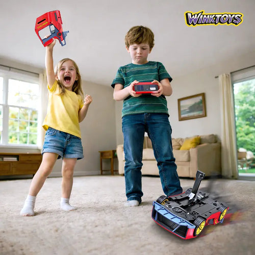 2-Player Interactive Racing Game Car, Winktoy RC Car Toy with LED Lights, Fun Challenge Game,Racing Car Toy with LED Lights, 2 Controllers, Fun Game,Boys and Girls, Gift Idea, Party Toy, Family Fun