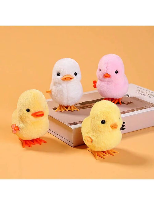 1PCS Yellow Jumping Chicken Plush Toys Moveable Chain Winding Soft Dolls Simulation Anime Plushie Children'S Birthday Gift