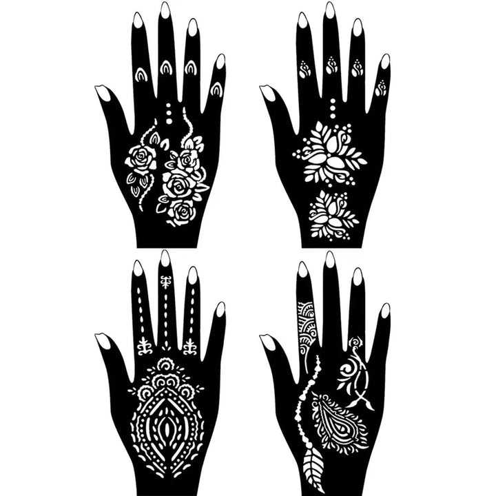 Professional Temporary Tattoo Kit: Henna Art Set with 5 Inks and 96 Cosmetic-Grade Stencils for DIY Projects, Ideal for Parties and Gifts for All Ages