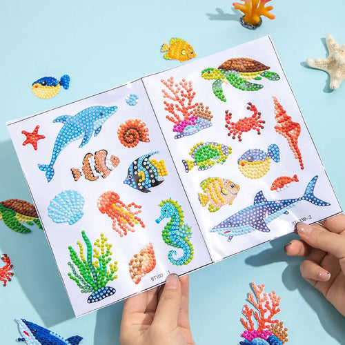 20Pcs Marine Life Diamond Painting Sticker Kits - Easy-To-Use Synthetic Gemstone Tools Included, Vibrant Animal DIY Mosaic Handcraft Set for Beginners, Ideal for Home Crafting, Christmas Handmade Gifts (Toys & Hobbies Needlework)