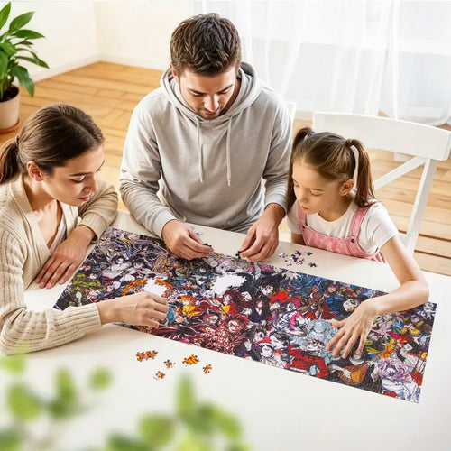 Anime Demon Slayer Puzzles 1000 Pcs Jiasw Puzzles for Fans Size 11.7Inch*35.4Inch Jigsaw Puzzles Art Puzzles Gift