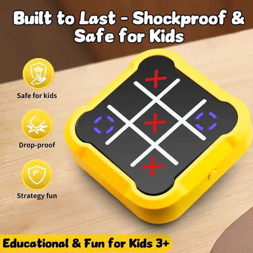 3-In-1 Electronic Tic Tac Toe Game – Portable Puzzle Toy with Light & Sound, Educational Memory Game for Kids Ages 3+, Travel-Friendly Infinite Tic-Tac-Toe Fun!
