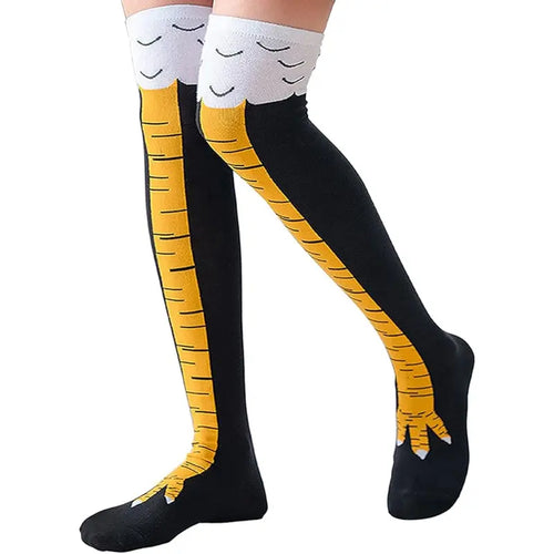 Adults' Animal-Style Cotton Funny Chicken Leg Socks - Comfortable, Colorful Novelty Sports Socks for Halloween, Christmas, Party, White Elephant Gifts