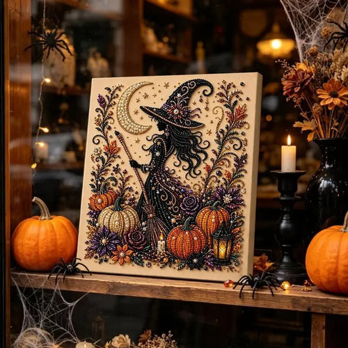 Halloween Ghost Pearl Art DIY Kit, Spooky Cute 3D Diamond-Painting Crafts for Adults, DIY Fall Home Decor Wall Art, Beginner DIY Seasonal Party Gift, Halloween Decor