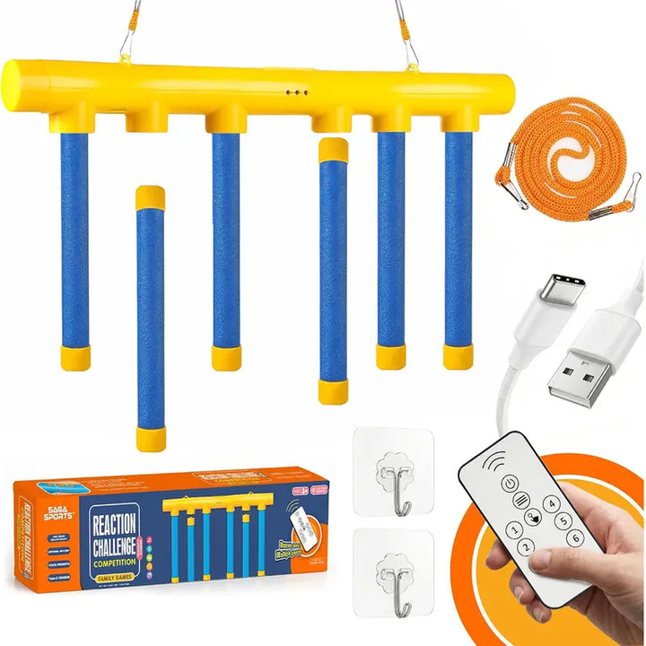 Interactive Floor Game Set with EVA Foam Catching Sticks, 3 Speed Settings, Adjustable Upgraded Remote Control - Brain Potential Reflex Challenge Toy, Unisex Gift for Ages 12+, 12 Years above Family Fun Christmas Game