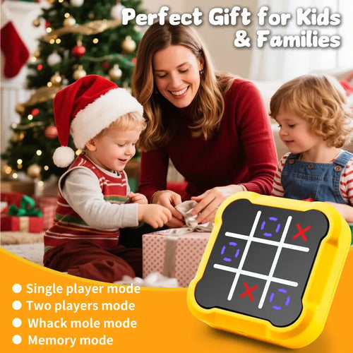3-In-1 Electronic Tic Tac Toe Game – Portable Puzzle Toy with Light & Sound, Educational Memory Game for Kids Ages 3+, Travel-Friendly Infinite Tic-Tac-Toe Fun!