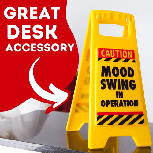 Boxer Gifts ‘Mood Swing’ Novelty Office Humor Warning Sign | Funny White Elephant Gift for Him Her Coworker | Moody Teenager Gift