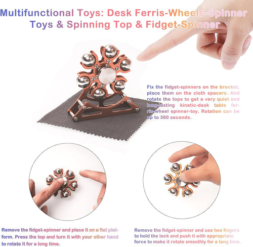 Desk-Fidget-Toys Ferris-Wheels-Spinner: Metal Kinetic-Fidget-Spinner 4Mins, Edc-Toy Cool-Gadgets for School Office Christmas, ADHD Tools Gift Cool-Stuff Stress Relief Gift for Kid Children Teen Adult