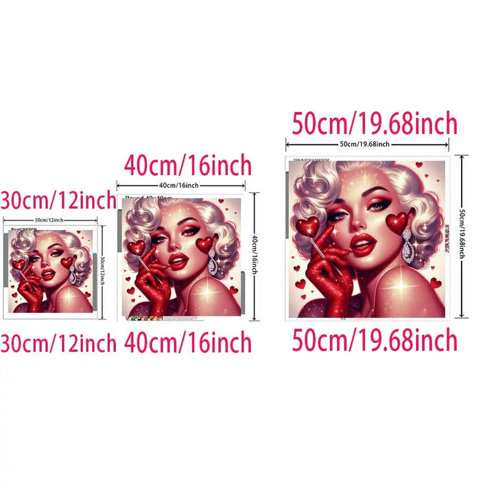 5D DIY Diamond Arts Colorful Painting Kit, Heart Shaped Diamond Arts Colorful Painting Kit, DIY Decorative Art Picture for Beginner, Diamond Painting Kits, Craft
