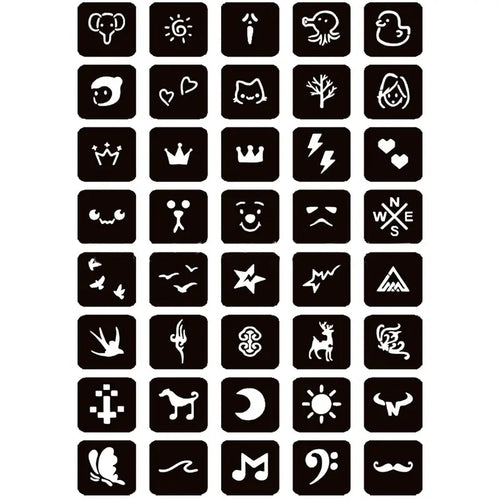 Professional Temporary Tattoo Kit: Henna Art Set with 5 Inks and 96 Cosmetic-Grade Stencils for DIY Projects, Ideal for Parties and Gifts for All Ages