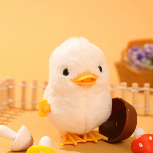 1PCS Yellow Jumping Chicken Plush Toys Moveable Chain Winding Soft Dolls Simulation Anime Plushie Children'S Birthday Gift