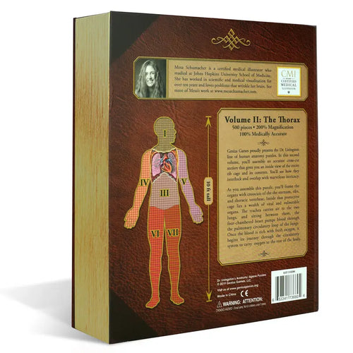 Human Thorax Anatomy Jigsaw Puzzle | Dr Livingston'S Unique Shaped Science Puzzles, Accurate Medical Illustrations of the Body, Organs, Lungs and Heart