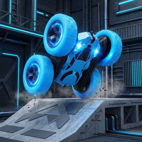 RC Stunt Car 360° Flip, LED Light Wheels, Rechargeable Remote Control Car for Kids, Double-Sided Driving Rc Controlled Rc Cars