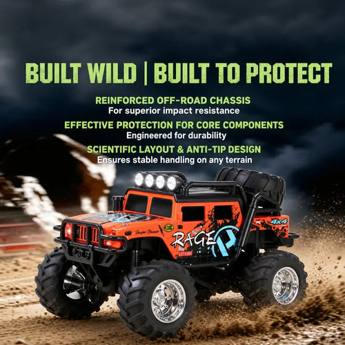 1/64 Mini RC Monster Truck - All-Terrain Metal Off-Road Pickup with Trailer, Remote + App Control, USB Recharge, Built-In Li-Ion Batteries, Off-Road Drive, Indoor or Outdoor Use, RC Model Car, Perfect Birthday Christmas Gift for Kids, Adults& Collectors R