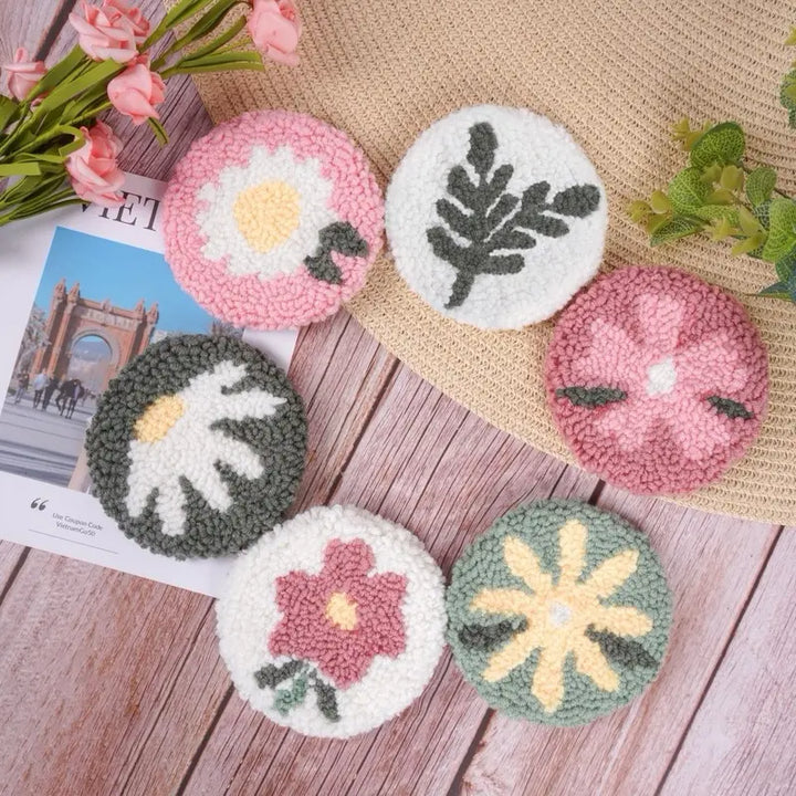 Emri Lane Floral Punch Needle Embroidery Kit | 6 Elegant Designs | Comprehensive Supplies for Crafters and Beginners