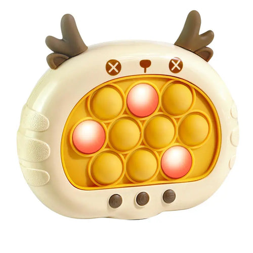 Fast Push Bubble Game Toy for Kids, 3Rd Generation Cute Animal Electronic Pop Game, Light-Up Stress Relief Toy for Boys and Girls