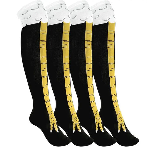 Adults' Animal-Style Cotton Funny Chicken Leg Socks - Comfortable, Colorful Novelty Sports Socks for Halloween, Christmas, Party, White Elephant Gifts